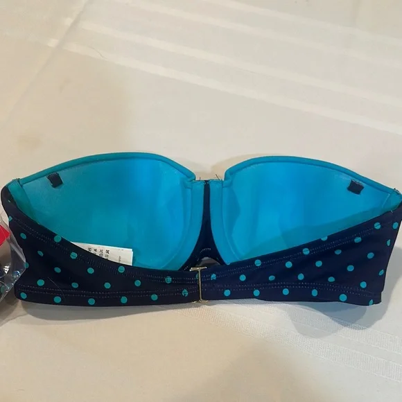 SPANX Polka Dot Underwire Bikini Top - Blue - Picture 4 of 4